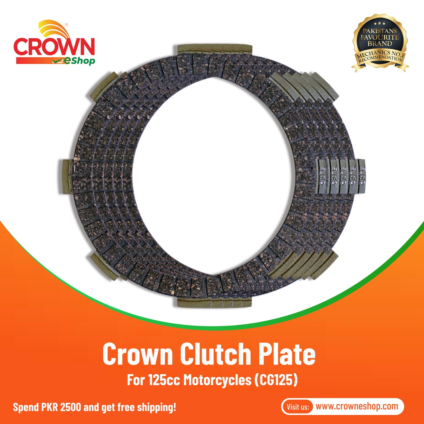 Crown Clutch Plate for 125cc Motorcycles (CG125)