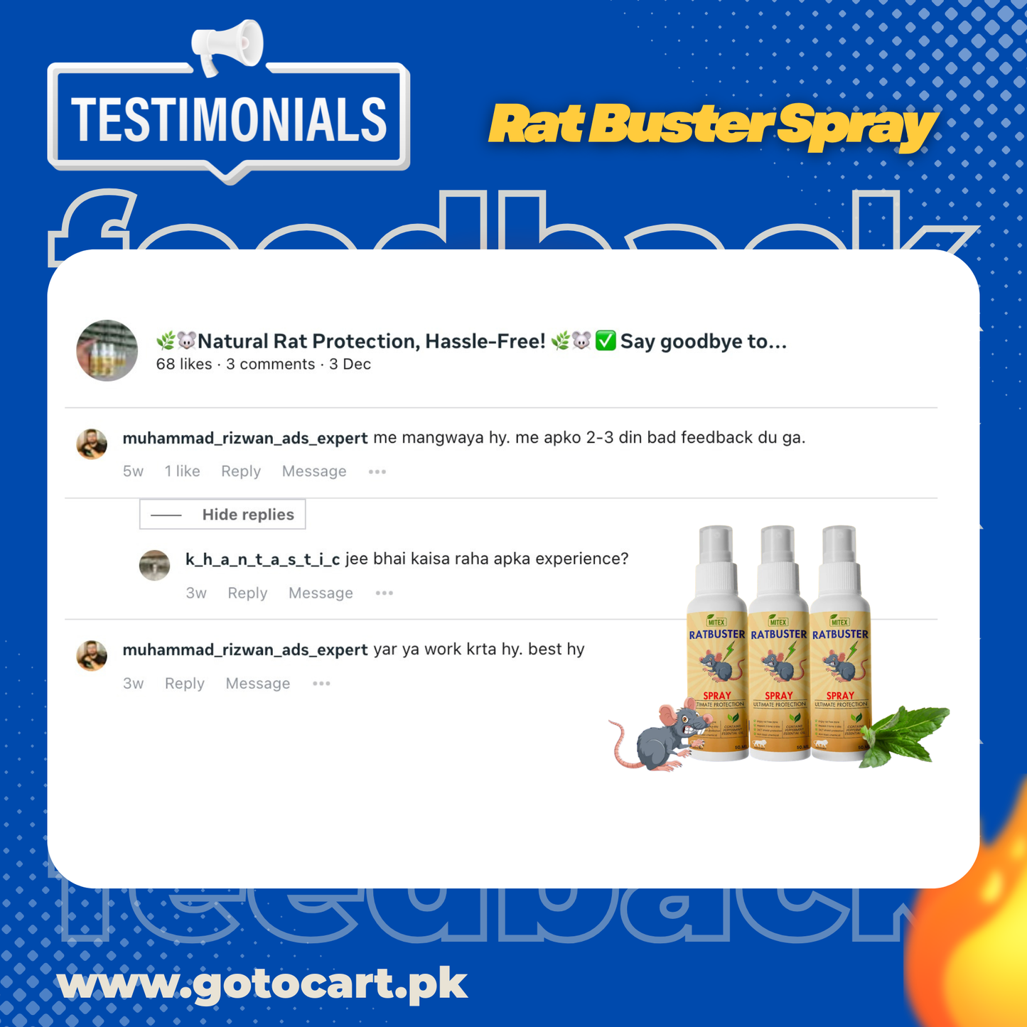 Ratbuster Spray Prevents Rat Attacks