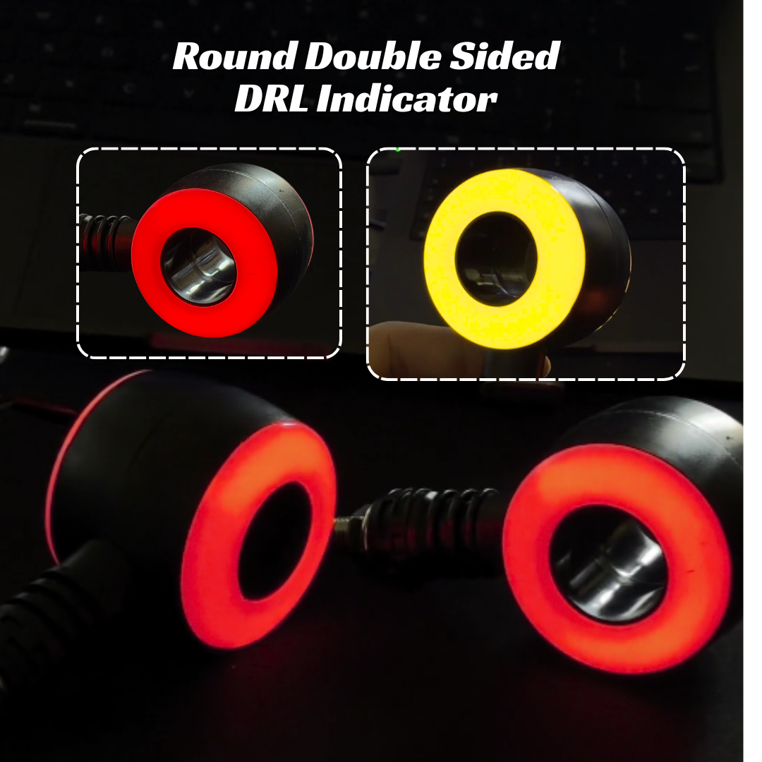 Round Double Sided DRL Indicators for Bike | Set of 2