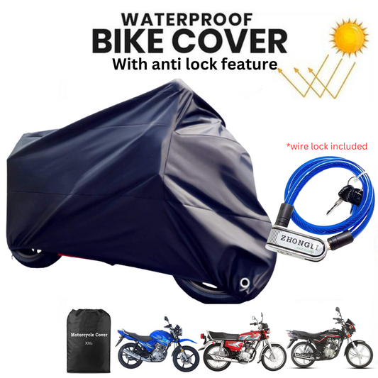 Waterproof Bike Top Cover with anti-theft | Wire Lock Included