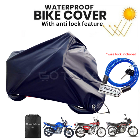 Waterproof Bike Top Cover with anti-theft | Wire Lock Included