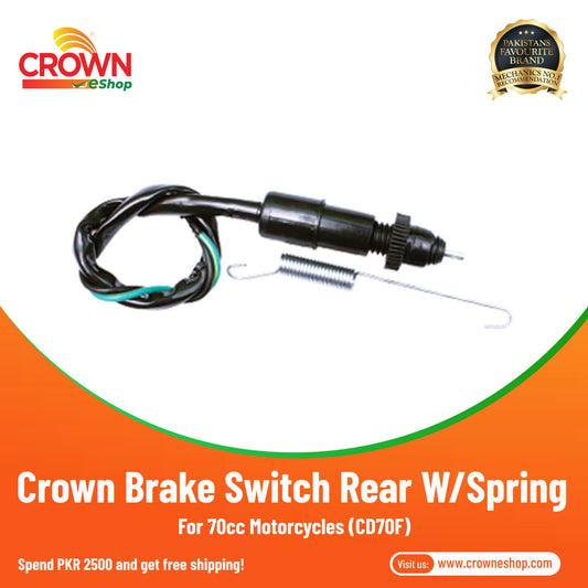Crown Brake Switch Rear W/Spring For 70cc Motorcycles (CD70F)