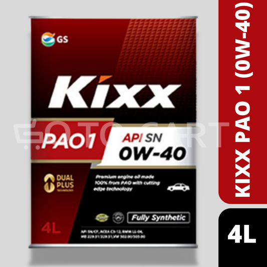 KIXX PAO 1 SN 0W-40 ( Fully Synthetic Engine Oil ) - 4Liter