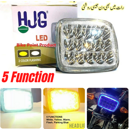 5 function Led head light for Bike | Universal for all 70cc and 125cc