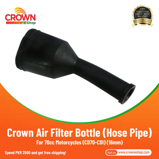 Crown Air Filter Bottle (Hose Pipe) 16mm for 70cc Motorcycles (CD70-CDI)